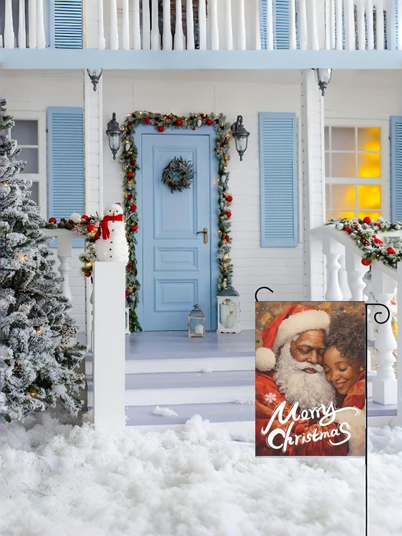 Santa Claus Christmas Garden Flag（Not lnclude Flagpole）